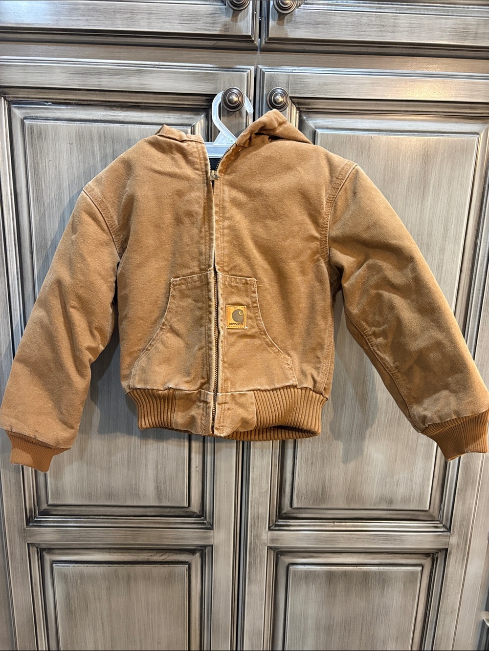 Carhartt Kids' Tan Hooded Canvas  Jacket